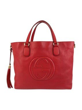 Gucci Soho Red Gold Leather Tote Bag